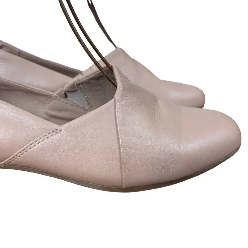 Clarks Juliet Palm Blush Pink Leather Loafers Slip On Block Low Heel Shoes 8.5